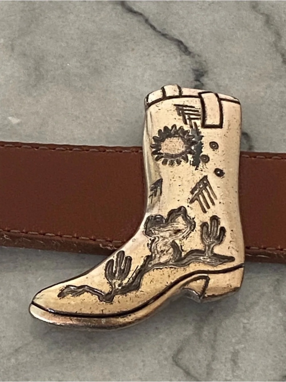 Vintage Justin Heavy Concho Cowboy Belt STAMPED RARE FIND - Picture 6 of 12